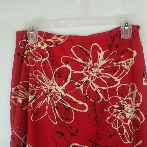 Red Black White VINTAGE STUDIO Skirt. Size M. 100% polyester. - Picture 5 of 12